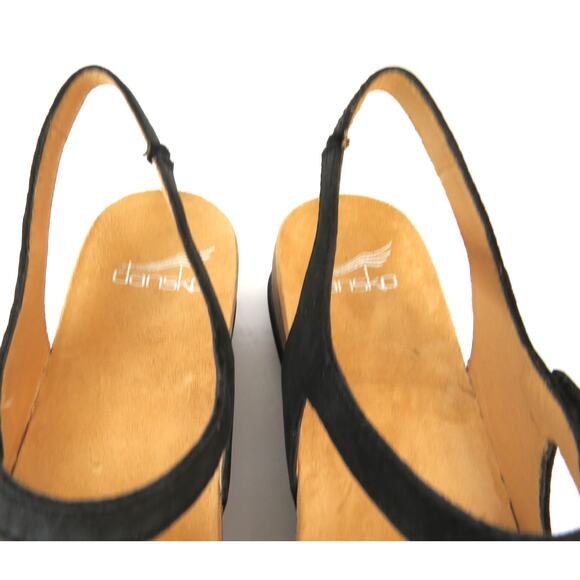 New DANSKO Cherry Milled Black Nubuck Leather Sandals Women Sz EU 39 US 8.5/9 - Picture 6 of 11